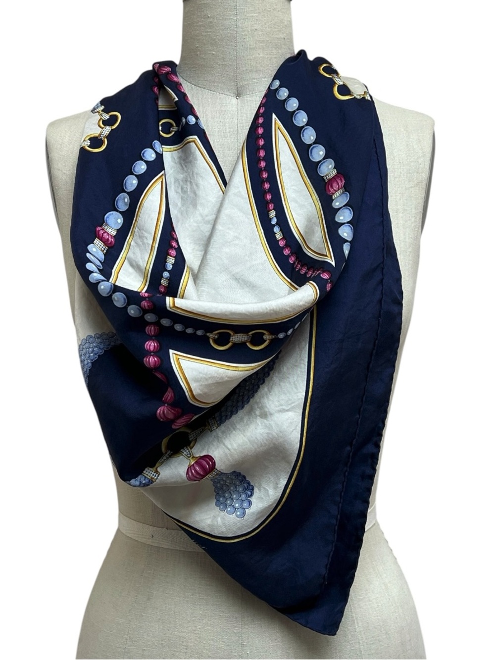 Vintage Cartier Les Must De Cartier Paris Silk Scarf